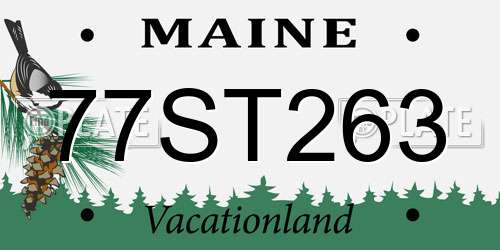 77ST263 Maine License Plate