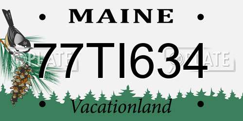 77TI634 Maine License Plate