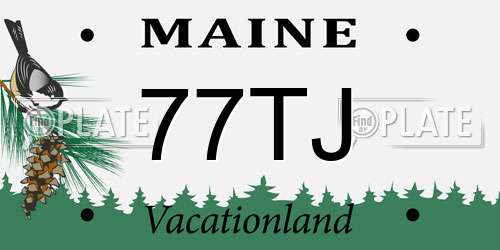 77TJ Maine License Plate
