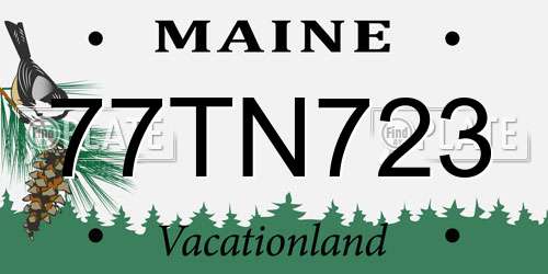 77TN723 Maine License Plate