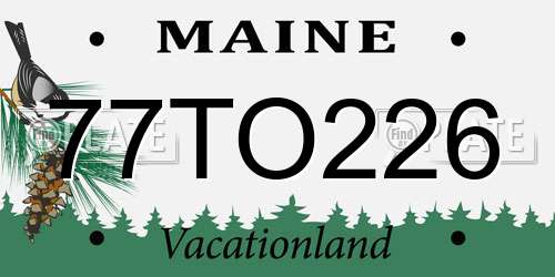 77TO226 Maine License Plate