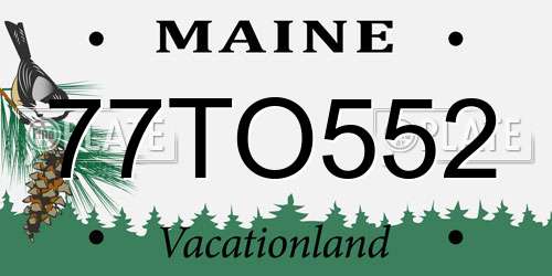 77TO552 Maine License Plate
