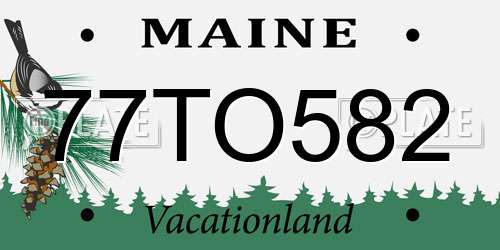 77TO582 Maine License Plate
