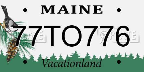 77TO776 Maine License Plate