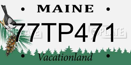 77TP471 Maine License Plate