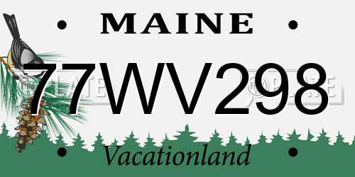 77WV298 Maine License Plate