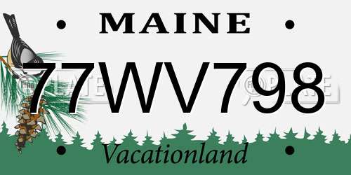 77WV798 Maine License Plate