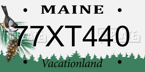 77XT440 Maine License Plate