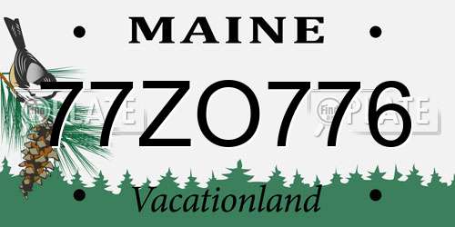 77ZO776 Maine License Plate