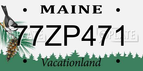 77ZP471 Maine License Plate