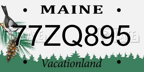 77ZQ895 Maine License Plate