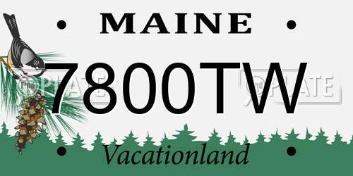 7800TW Maine License Plate