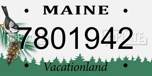 7801942 Maine License Plate