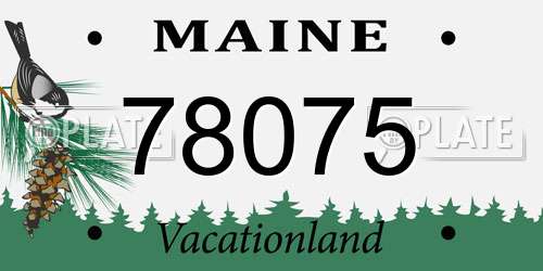 78075 Maine License Plate
