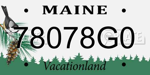78078G0 Maine License Plate