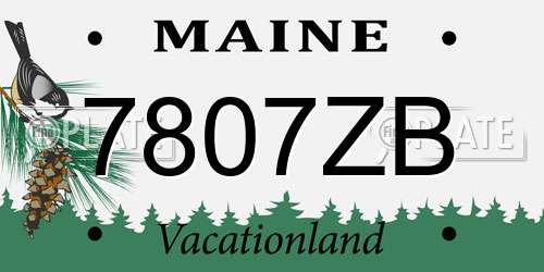7807ZB Maine License Plate