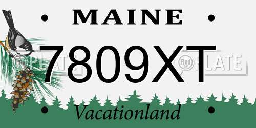 7809XT Maine License Plate