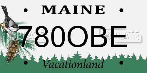 780OBE Maine License Plate