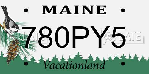 780PY5 Maine License Plate