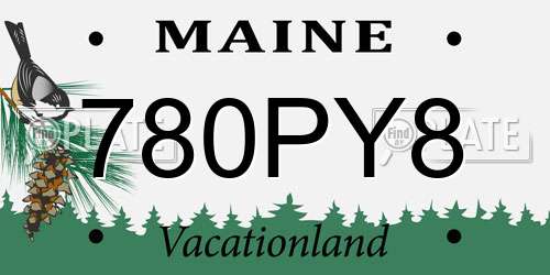 780PY8 Maine License Plate