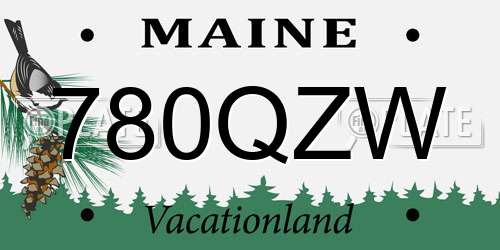 780QZW Maine License Plate