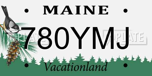 780YMJ Maine License Plate
