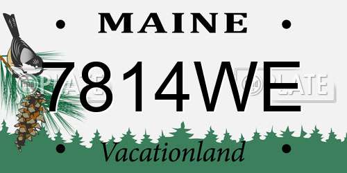 7814WE Maine License Plate