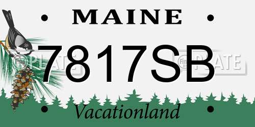 7817SB Maine License Plate