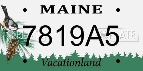 7819A5 Maine License Plate