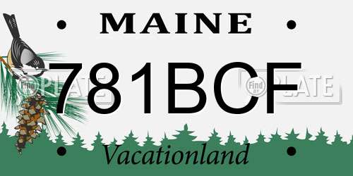781BCF Maine License Plate
