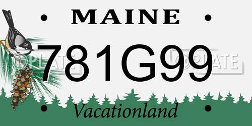 781G99 Maine License Plate