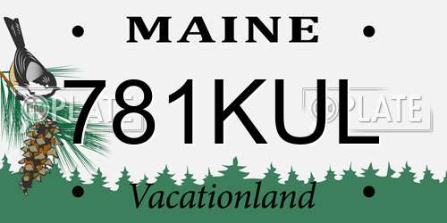 781KUL Maine License Plate
