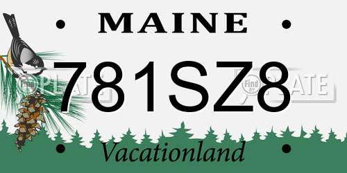 781SZ8 Maine License Plate