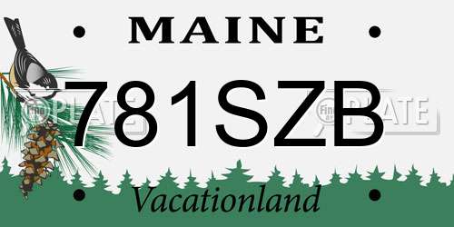 781SZB Maine License Plate