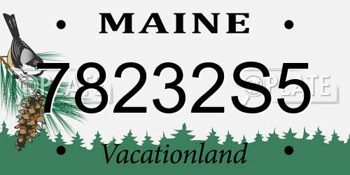 78232S5 Maine License Plate