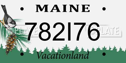 782I76 Maine License Plate