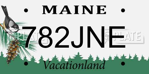 782JNE Maine License Plate