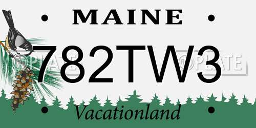 782TW3 Maine License Plate