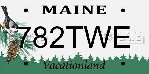 782TWE Maine License Plate