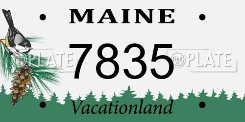 7835 Maine License Plate