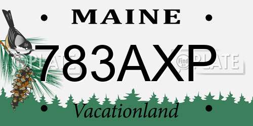 783AXP Maine License Plate