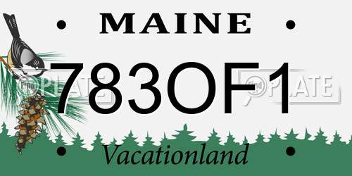 783OF1 Maine License Plate