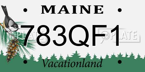 783QF1 Maine License Plate