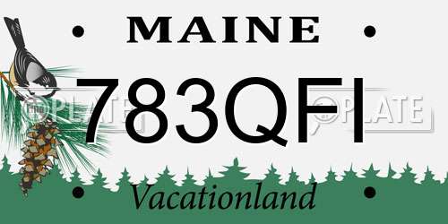 783QFI Maine License Plate