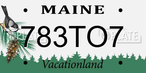783TO7 Maine License Plate