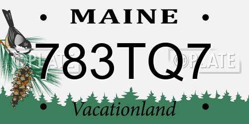 783TQ7 Maine License Plate
