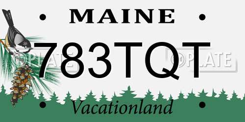 783TQT Maine License Plate