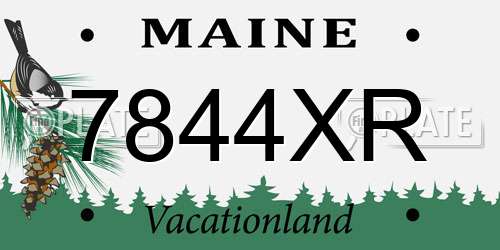 7844XR Maine License Plate