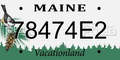 78474E2 Maine License Plate