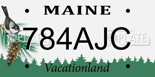 784AJC Maine License Plate